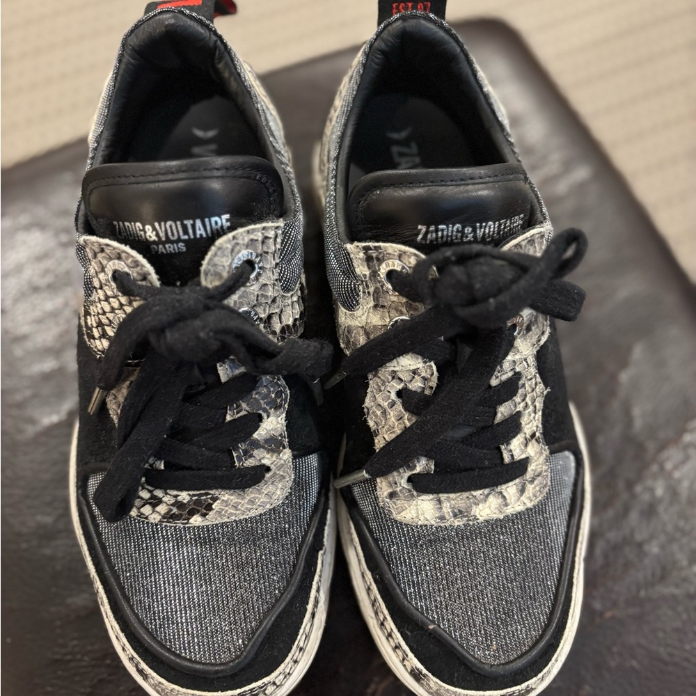 Zadig & Voltaire Blaze sneaker snake and silver 38/7.5 - Picture 5 of 10